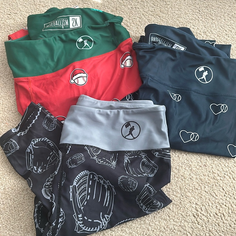Baseballism Women’s Leggings Size 2X Set of 3